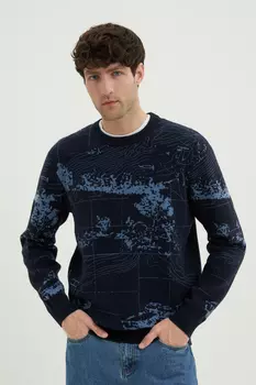 Джемпер прямого силуэта с принтом