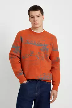 Джемпер прямого силуэта с принтом