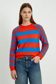 Джемпер прямого силуэта с шерстью