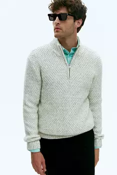 Джемпер прямого силуэта с воротником-стойкой