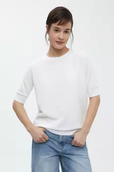 Джемпер с коротким рукавом и округлой горловиной