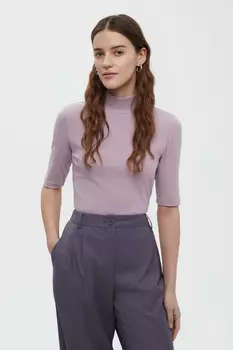 Джемпер с коротким рукавом и воротником-стойкой