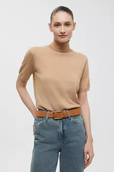 Джемпер с коротким рукавом и воротником-стойкой