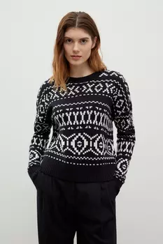 Джемпер с круглым вырезом с добавлением шерсти