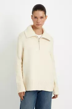 Джемпер с молнией и воротником-стойкой