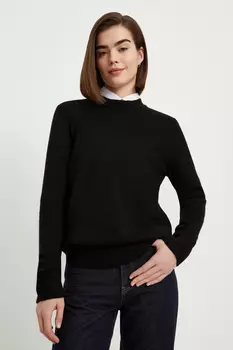 Джемпер с округлой горловиной прямого силуэта