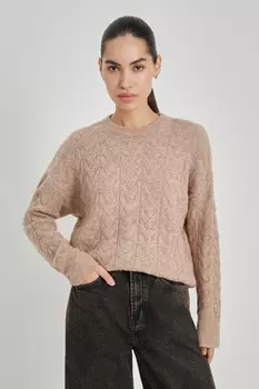 Джемпер с округлым вырезом с добавлением шерсти