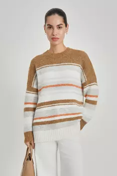 Джемпер с округлым вырезом свободного силуэта