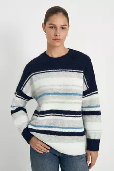 Джемпер с округлым вырезом свободного силуэта