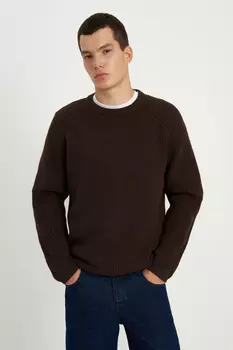 Джемпер с рукавом реглан и округлой горловиной