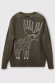 Джемпер с жаккардовым узором с добавлением шерсти