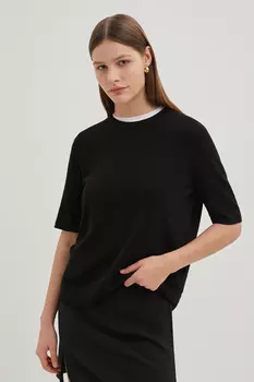 Джемпер свободного силуэта с коротким рукавом