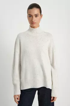 Джемпер свободного силуэта с воротником-стойкой