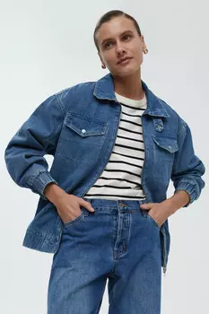 Джинсовая куртка на молнии