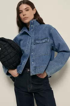 Джинсовая куртка с карманом