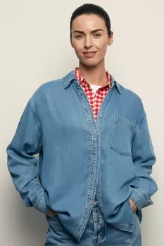 Джинсовая рубашка свободного кроя