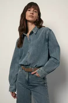 Джинсовая рубашка свободного силуэта