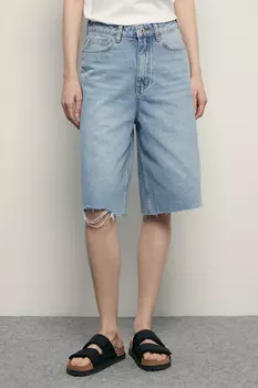 Джинсовые шорты с потертостями