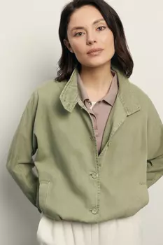 Джинсовый жакет с воротником-стойкой