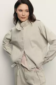 Джинсовый жакет с воротником-стойкой