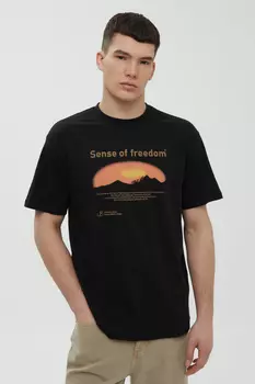 Футболка из хлопка с принтом