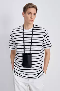 Футболка из хлопка в полоску с коротким рукавом