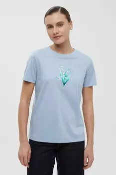 Футболка из мерсеризованного хлопка с принтом