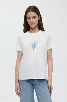 Футболка из мерсеризованного хлопка с принтом