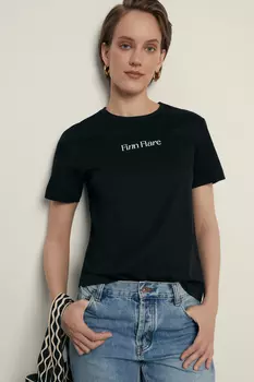 Футболка из мерсеризованного хлопка с принтом