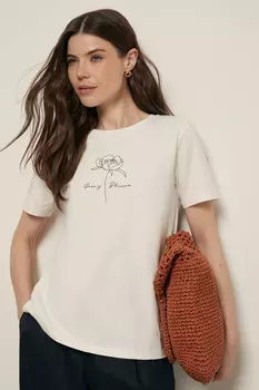 Футболка приталенного силуэта с принтом