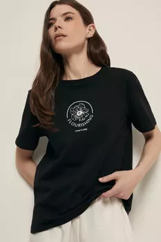 Футболка прямого силуэта с принтом