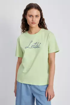 Футболка с принтом из хлопка