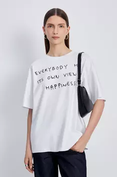 Футболка с принтом из хлопка