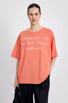 Футболка с принтом из хлопка