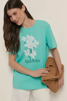 Футболка свободного силуэта с принтом