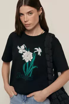 Футболка свободного силуэта с принтом