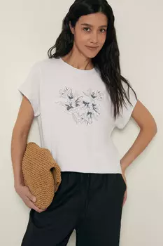 Футболка свободного силуэта с принтом