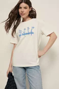 Футболка свободного силуэта с принтом