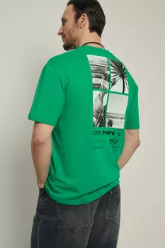 Футболка свободного силуэта с принтом