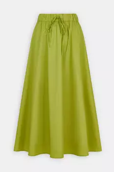 Юбка миди из хлопка с эластичным поясом