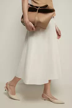 Юбка миди из хлопка с эластичным поясом