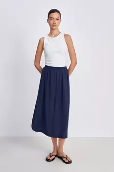 Юбка миди с эластичным поясом