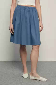 Юбка на резинке изо льна и хлопка