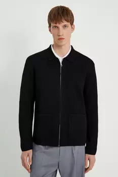 Кардиган на молнии с отложным воротником
