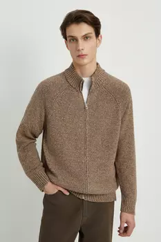 Кардиган на молнии с воротником-стойкой