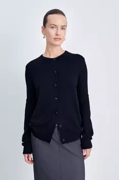 Кардиган прямого силуэта с округлым вырезом