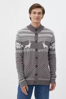 Кардиган прямого силуэта с узором