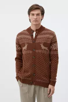 Кардиган прямого силуэта с узором