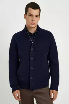 Кардиган с воротником-стойкой