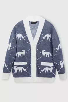 Кардиган с жаккардовым узором на пуговицах